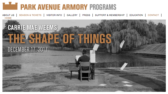 Shani Jamila Carrie Mae Weems Park Avenue Armory The Shape of Things